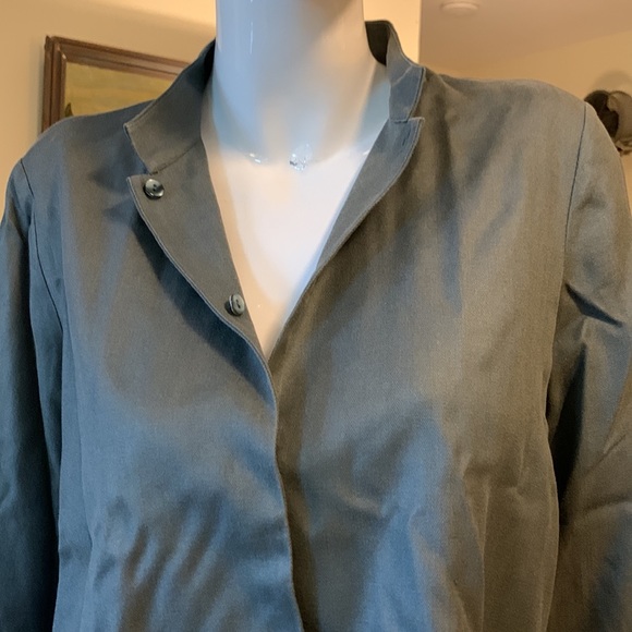 EILEEN FISHER SILK CROPPED JACKET BLAZER  SHIRT BLOUSE - Picture 5 of 13